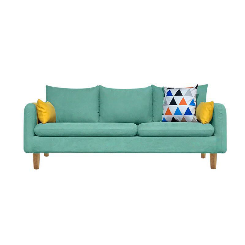 Square Arm Modern Sofa 30"W Linen Sofa for Living Room with Storage 69"L x 29.5"W x 29.5"H Mint Green Latex Clearhalo 'furn' 'furn_sofas' 'Furniture' 'furniture_sofas' 'kitchen' 'kitchen_sofas' 'Living Room Furniture' 'Sofa' 'sofas' 4836026