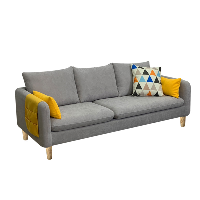 Square Arm Modern Sofa 30"W Linen Sofa for Living Room with Storage 69"L x 29.5"W x 29.5"H Gray Clearhalo 'furn' 'furn_sofas' 'Furniture' 'furniture_sofas' 'kitchen' 'kitchen_sofas' 'Living Room Furniture' 'Sofa' 'sofas' 4836028