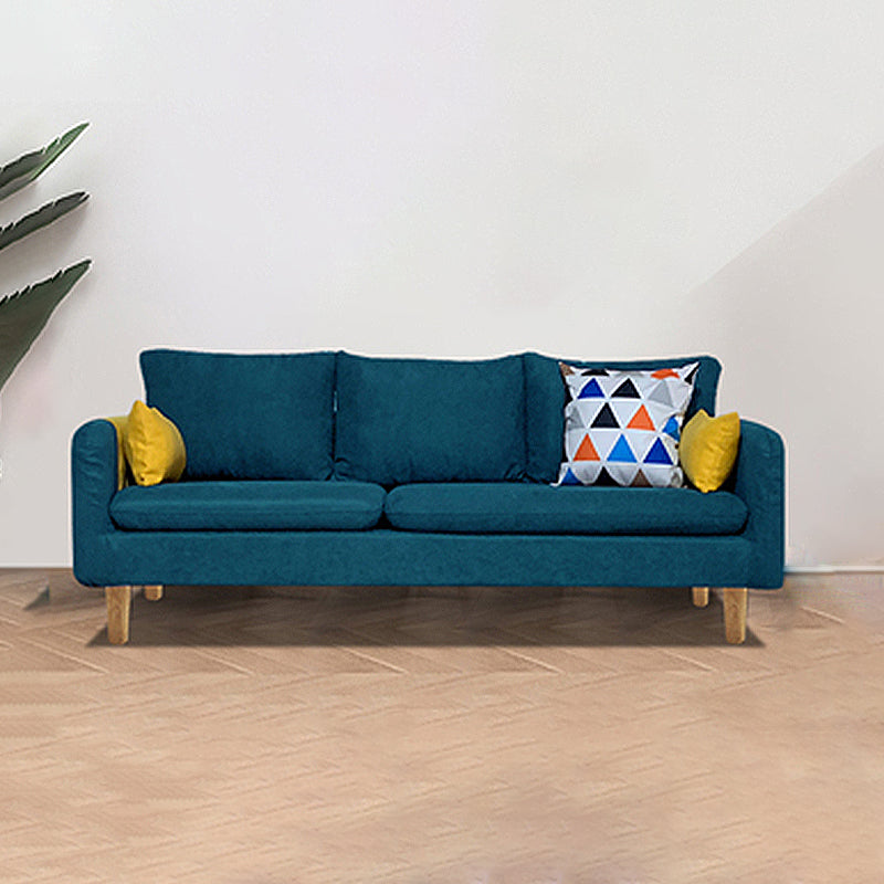 Square Arm Modern Sofa 30"W Linen Sofa for Living Room with Storage 79.5"L x 29.5"W x 29.5"H Blue Clearhalo 'furn' 'furn_sofas' 'Furniture' 'furniture_sofas' 'kitchen' 'kitchen_sofas' 'Living Room Furniture' 'Sofa' 'sofas' 4836037