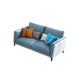 Contemporary Upholstered Sofa Blue Sewn Pillow Back Couch with Tuxedo Arm 67"L x 35"W x 33.5"H Latex Clearhalo 'furn' 'furn_sofas' 'Furniture' 'furniture_sofas' 'kitchen' 'kitchen_sofas' 'Living Room Furniture' 'Sofa' 'sofas' 4836108