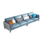 Contemporary Upholstered Sofa Blue Sewn Pillow Back Couch with Tuxedo Arm 110"L x 35.5"W x 33"H Latex Clearhalo 'furn' 'furn_sofas' 'Furniture' 'furniture_sofas' 'kitchen' 'kitchen_sofas' 'Living Room Furniture' 'Sofa' 'sofas' 4836110