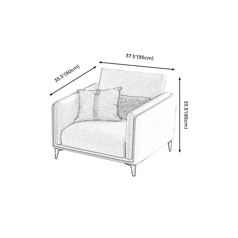 Contemporary Upholstered Sofa Blue Sewn Pillow Back Couch with Tuxedo Arm Clearhalo 'furn' 'furn_sofas' 'Furniture' 'furniture_sofas' 'kitchen' 'kitchen_sofas' 'Living Room Furniture' 'Sofa' 'sofas' 4836112