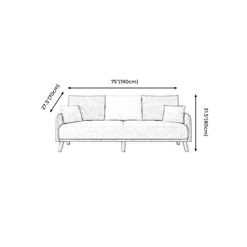 Contemporary Sewn Pillow Back Couch Reclining Sofa with Wooden Legs for Apartment Clearhalo 'Furniture' 'furniture_sofas' 'kitchen' 'kitchen_sofas' 'Living Room Furniture' 'Sofa' 'sofas' 4836139