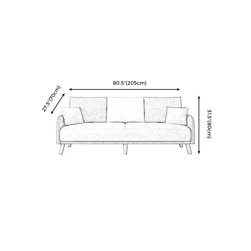 Contemporary Sewn Pillow Back Couch Reclining Sofa with Wooden Legs for Apartment Clearhalo 'Furniture' 'furniture_sofas' 'kitchen' 'kitchen_sofas' 'Living Room Furniture' 'Sofa' 'sofas' 4836140