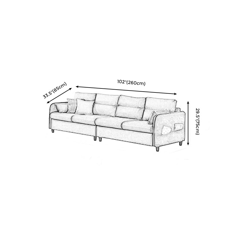Modern Square Arm Sofa Pillow Back Couch with Storage for Four People Clearhalo 'furn' 'furn_sofas' 'Furniture' 'furniture_sofas' 'kitchen' 'kitchen_sofas' 'Living Room Furniture' 'Sofa' 'sofas' 4836151
