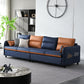 Modern Sewn Pillow Back Sofa 4-Seat Square Arm Couch with Storage Dark Blue Clearhalo 'Furniture' 'kitchen' 'kitchen_sofas' 'Living Room Furniture' 'Sofa' 'sofas' 4836156