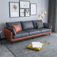Scandinavian 3-seater Sofa Pillow Back Couch with Black Legs for Living Room Gray-Yellow Clearhalo 'Furniture' 'furniture_sofas' 'kitchen' 'kitchen_sofas' 'Living Room Furniture' 'Sofa' 'sofas' 4836165