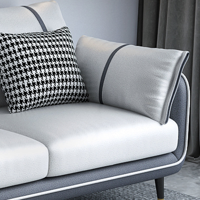 Scandinavian 3-seater Sofa Pillow Back Couch with Black Legs for Living Room Clearhalo 'Furniture' 'furniture_sofas' 'kitchen' 'kitchen_sofas' 'Living Room Furniture' 'Sofa' 'sofas' 4836174