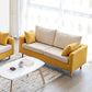 Scandinavian Pillow BackSofa Velvet Loveseat with Storage for Apartment 49"L x 25.5"W x 24"H Yellow White Clearhalo 'furn' 'furn_sofas' 'Furniture' 'furniture_sofas' 'kitchen' 'kitchen_sofas' 'Living Room Furniture' 'Sofa' 'sofas' 4836178