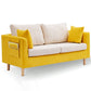 Scandinavian Pillow BackSofa Velvet Loveseat with Storage for Apartment 57"L x 25.5"W x 24"H Yellow White Clearhalo 'furn' 'furn_sofas' 'Furniture' 'furniture_sofas' 'kitchen' 'kitchen_sofas' 'Living Room Furniture' 'Sofa' 'sofas' 4836179