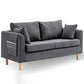 Scandinavian Pillow BackSofa Velvet Loveseat with Storage for Apartment Dark Gray Clearhalo 'furn' 'furn_sofas' 'Furniture' 'furniture_sofas' 'kitchen' 'kitchen_sofas' 'Living Room Furniture' 'Sofa' 'sofas' 4836182