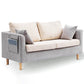Scandinavian Pillow BackSofa Velvet Loveseat with Storage for Apartment Gray-White Clearhalo 'furn' 'furn_sofas' 'Furniture' 'furniture_sofas' 'kitchen' 'kitchen_sofas' 'Living Room Furniture' 'Sofa' 'sofas' 4836187