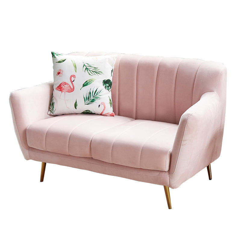 Modern Tight Back Couch Standard Velvet Tuxedo Arm Sofa in Green/Teal/Pink Clearhalo 'furn' 'furn_sofas' 'Furniture' 'furniture_sofas' 'kitchen' 'kitchen_sofas' 'Living Room Furniture' 'Sofa' 'sofas' 4836205