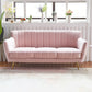 Modern Tight Back Couch Standard Velvet Tuxedo Arm Sofa in Green/Teal/Pink Pink Clearhalo 'furn' 'furn_sofas' 'Furniture' 'furniture_sofas' 'kitchen' 'kitchen_sofas' 'Living Room Furniture' 'Sofa' 'sofas' 4836206