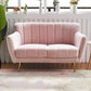 Modern Tight Back Couch Standard Velvet Tuxedo Arm Sofa in Green/Teal/Pink 47"L x 29.5"W x 30"H Pink Clearhalo 'furn' 'furn_sofas' 'Furniture' 'furniture_sofas' 'kitchen' 'kitchen_sofas' 'Living Room Furniture' 'Sofa' 'sofas' 4836214