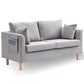 Scandinavian Sewn Pillow Back Sofa Slipcovered Loveseat with Storage for Apartment Light Gray Clearhalo 'furn' 'furn_sofas' 'Furniture' 'furniture_sofas' 'kitchen' 'kitchen_sofas' 'Living Room Furniture' 'Sofa' 'sofas' 4836225