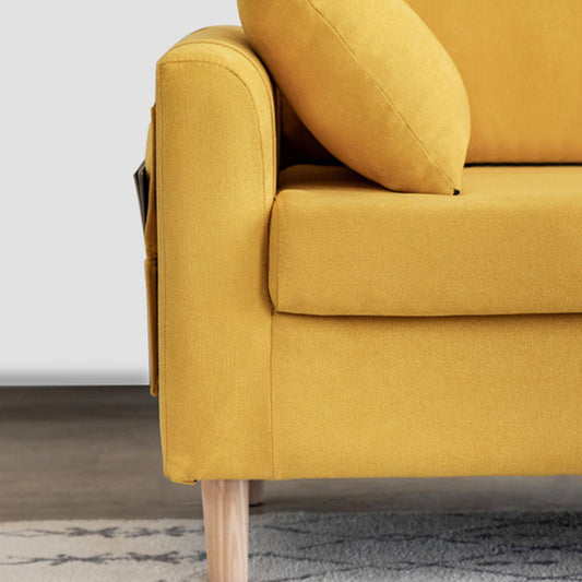 Scandinavian Sewn Pillow Back Sofa Slipcovered Loveseat with Storage for Apartment Clearhalo 'furn' 'furn_sofas' 'Furniture' 'furniture_sofas' 'kitchen' 'kitchen_sofas' 'Living Room Furniture' 'Sofa' 'sofas' 4836237