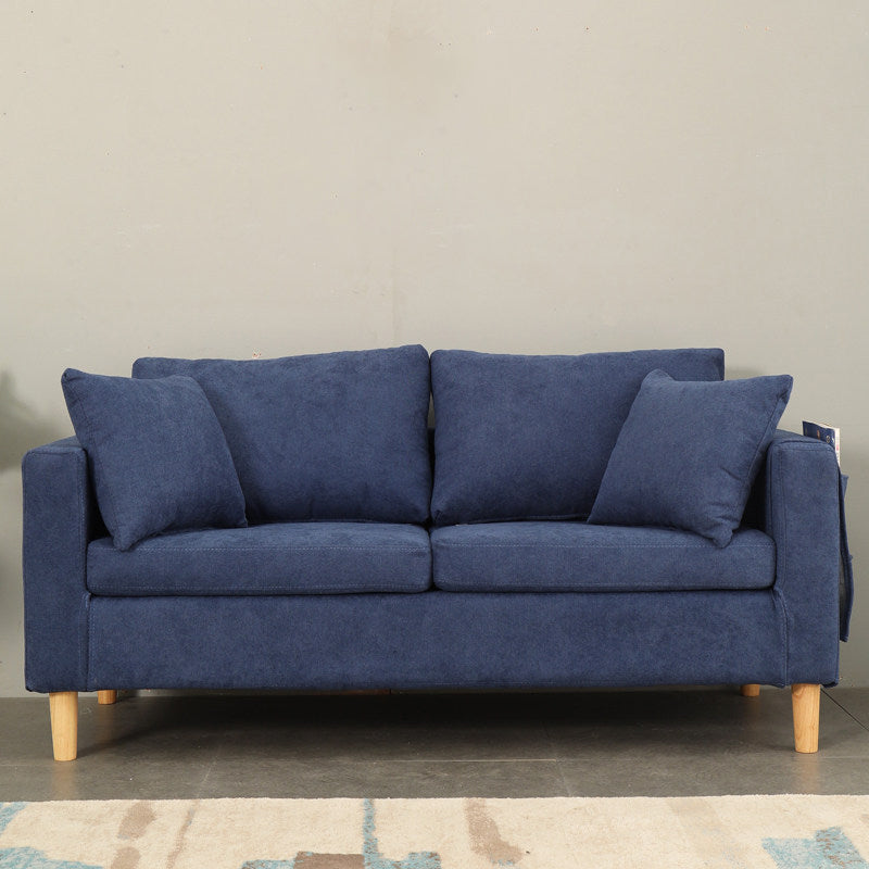 Scandinavian Tuxedo Arm Sofa Slipcovered Loveseat with Storage and Pillow Back Dark Blue Clearhalo 'Furniture' 'furniture_sofas' 'kitchen' 'kitchen_sofas' 'Living Room Furniture' 'Sofa' 'sofas' 4836242