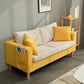 Scandinavian Tuxedo Arm Sofa Slipcovered Loveseat with Storage and Pillow Back Yellow White 29.5"H x 49"L x 24"W Clearhalo 'Furniture' 'furniture_sofas' 'kitchen' 'kitchen_sofas' 'Living Room Furniture' 'Sofa' 'sofas' 4836245
