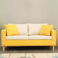Scandinavian Tuxedo Arm Sofa Slipcovered Loveseat with Storage and Pillow Back Yellow White 29.5"H x 55"L x 24"W Clearhalo 'Furniture' 'furniture_sofas' 'kitchen' 'kitchen_sofas' 'Living Room Furniture' 'Sofa' 'sofas' 4836255