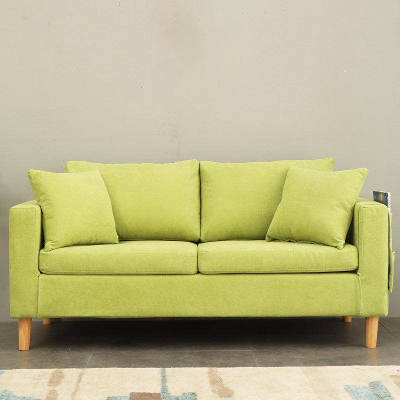 Scandinavian Tuxedo Arm Sofa Slipcovered Loveseat with Storage and Pillow Back Light Green Clearhalo 'Furniture' 'furniture_sofas' 'kitchen' 'kitchen_sofas' 'Living Room Furniture' 'Sofa' 'sofas' 4836258