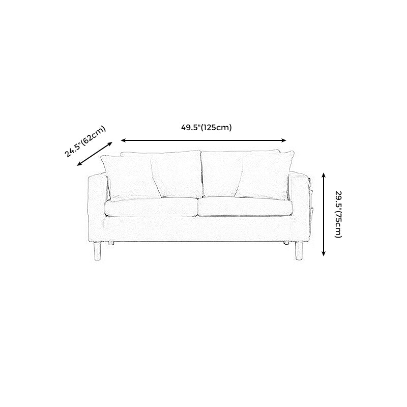 Scandinavian Tuxedo Arm Sofa Slipcovered Loveseat with Storage and Pillow Back Clearhalo 'Furniture' 'furniture_sofas' 'kitchen' 'kitchen_sofas' 'Living Room Furniture' 'Sofa' 'sofas' 4836260
