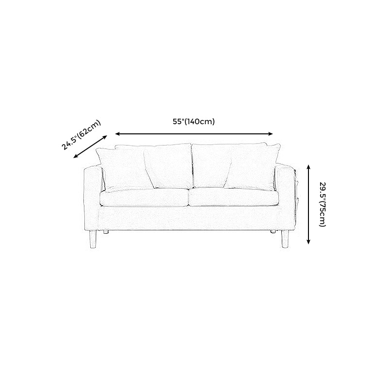 Scandinavian Tuxedo Arm Sofa Slipcovered Loveseat with Storage and Pillow Back Clearhalo 'Furniture' 'furniture_sofas' 'kitchen' 'kitchen_sofas' 'Living Room Furniture' 'Sofa' 'sofas' 4836261