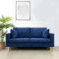 Contemporary Fabric Stationary Square Arm Loveseat with Loose Back Dark Blue Clearhalo 'furn' 'furn_sofas' 'Furniture' 'furniture_sofas' 'kitchen' 'kitchen_sofas' 'Living Room Furniture' 'Sofa' 'sofas' 4836262