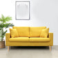 Contemporary Fabric Stationary Square Arm Loveseat with Loose Back Yellow Clearhalo 'furn' 'furn_sofas' 'Furniture' 'furniture_sofas' 'kitchen' 'kitchen_sofas' 'Living Room Furniture' 'Sofa' 'sofas' 4836266