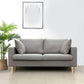 Contemporary Fabric Stationary Square Arm Loveseat with Loose Back Light Gray Clearhalo 'furn' 'furn_sofas' 'Furniture' 'furniture_sofas' 'kitchen' 'kitchen_sofas' 'Living Room Furniture' 'Sofa' 'sofas' 4836267