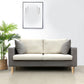 Contemporary Fabric Stationary Square Arm Loveseat with Loose Back 49"L x 26"W x 31"H Light Gray-White Clearhalo 'furn' 'furn_sofas' 'Furniture' 'furniture_sofas' 'kitchen' 'kitchen_sofas' 'Living Room Furniture' 'Sofa' 'sofas' 4836269