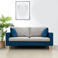 Contemporary Fabric Stationary Square Arm Loveseat with Loose Back Gray-Blue Clearhalo 'furn' 'furn_sofas' 'Furniture' 'furniture_sofas' 'kitchen' 'kitchen_sofas' 'Living Room Furniture' 'Sofa' 'sofas' 4836270