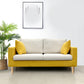 Contemporary Fabric Stationary Square Arm Loveseat with Loose Back Yellow White Clearhalo 'furn' 'furn_sofas' 'Furniture' 'furniture_sofas' 'kitchen' 'kitchen_sofas' 'Living Room Furniture' 'Sofa' 'sofas' 4836272