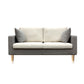 Contemporary Fabric Stationary Square Arm Loveseat with Loose Back 55"L x 26"W x 31"H Light Gray-White Clearhalo 'furn' 'furn_sofas' 'Furniture' 'furniture_sofas' 'kitchen' 'kitchen_sofas' 'Living Room Furniture' 'Sofa' 'sofas' 4836273