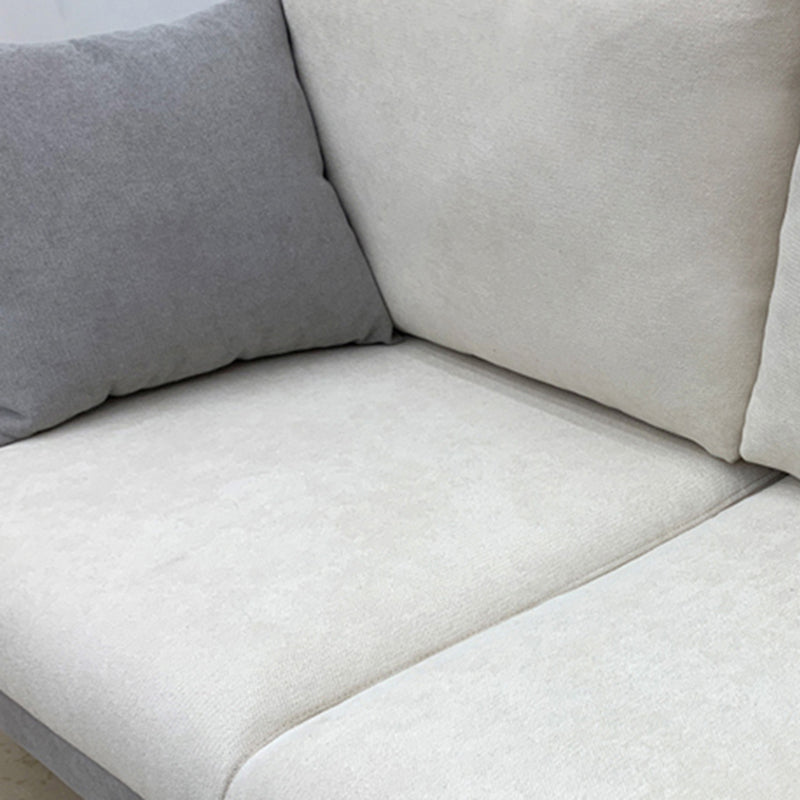 Contemporary Fabric Stationary Square Arm Loveseat with Loose Back Clearhalo 'furn' 'furn_sofas' 'Furniture' 'furniture_sofas' 'kitchen' 'kitchen_sofas' 'Living Room Furniture' 'Sofa' 'sofas' 4836275