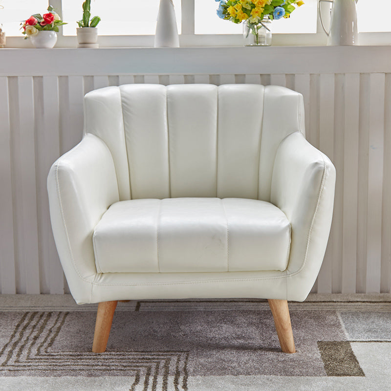 Modern Stain-Resistant Leather Sofa Square Arm Settee with Tight Back White Clearhalo 'furn' 'furn_sofas' 'Furniture' 'furniture_sofas' 'kitchen' 'kitchen_sofas' 'Living Room Furniture' 'Sofa' 'sofas' 4836286