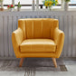 Modern Stain-Resistant Leather Sofa Square Arm Settee with Tight Back Yellow Clearhalo 'furn' 'furn_sofas' 'Furniture' 'furniture_sofas' 'kitchen' 'kitchen_sofas' 'Living Room Furniture' 'Sofa' 'sofas' 4836293