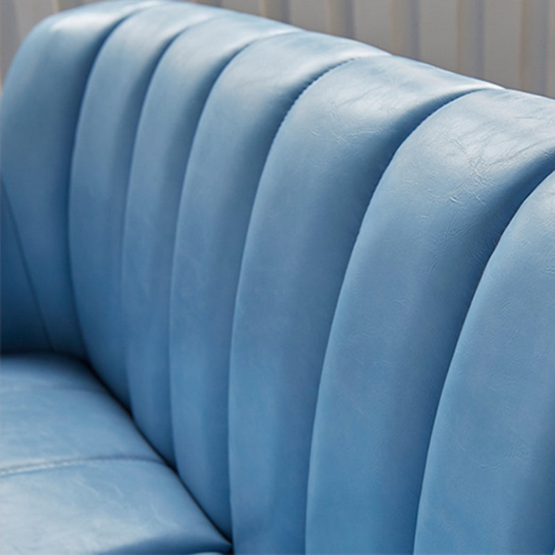 Modern Stain-Resistant Leather Sofa Square Arm Settee with Tight Back Clearhalo 'furn' 'furn_sofas' 'Furniture' 'furniture_sofas' 'kitchen' 'kitchen_sofas' 'Living Room Furniture' 'Sofa' 'sofas' 4836294