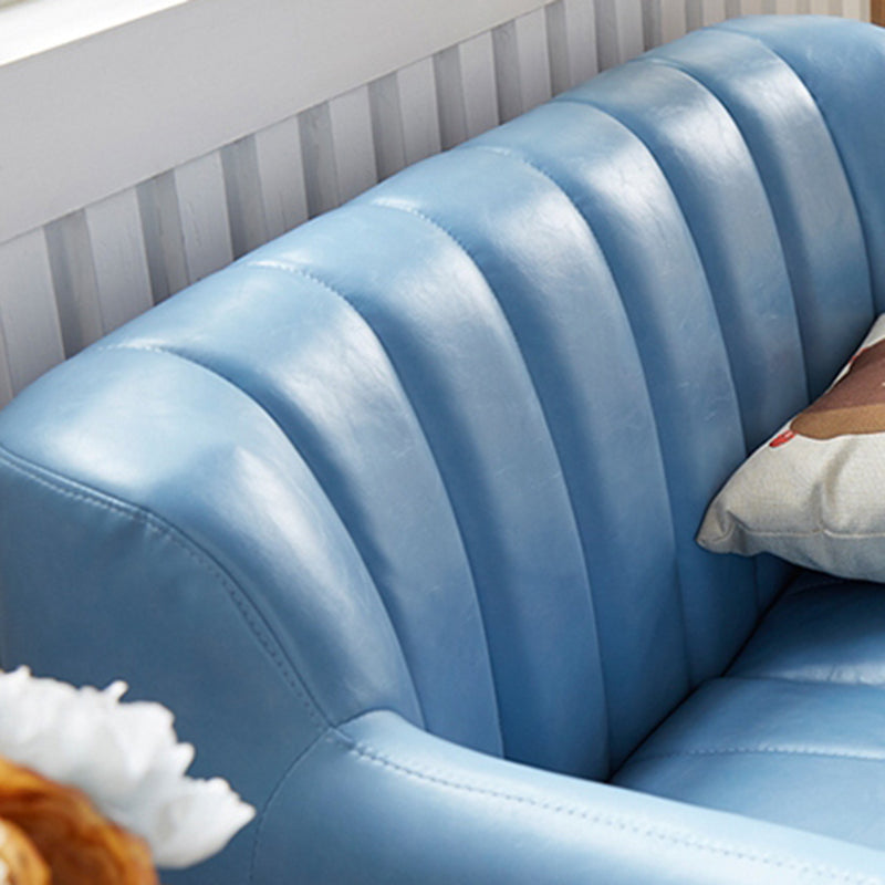 Modern Stain-Resistant Leather Sofa Square Arm Settee with Tight Back Clearhalo 'furn' 'furn_sofas' 'Furniture' 'furniture_sofas' 'kitchen' 'kitchen_sofas' 'Living Room Furniture' 'Sofa' 'sofas' 4836296