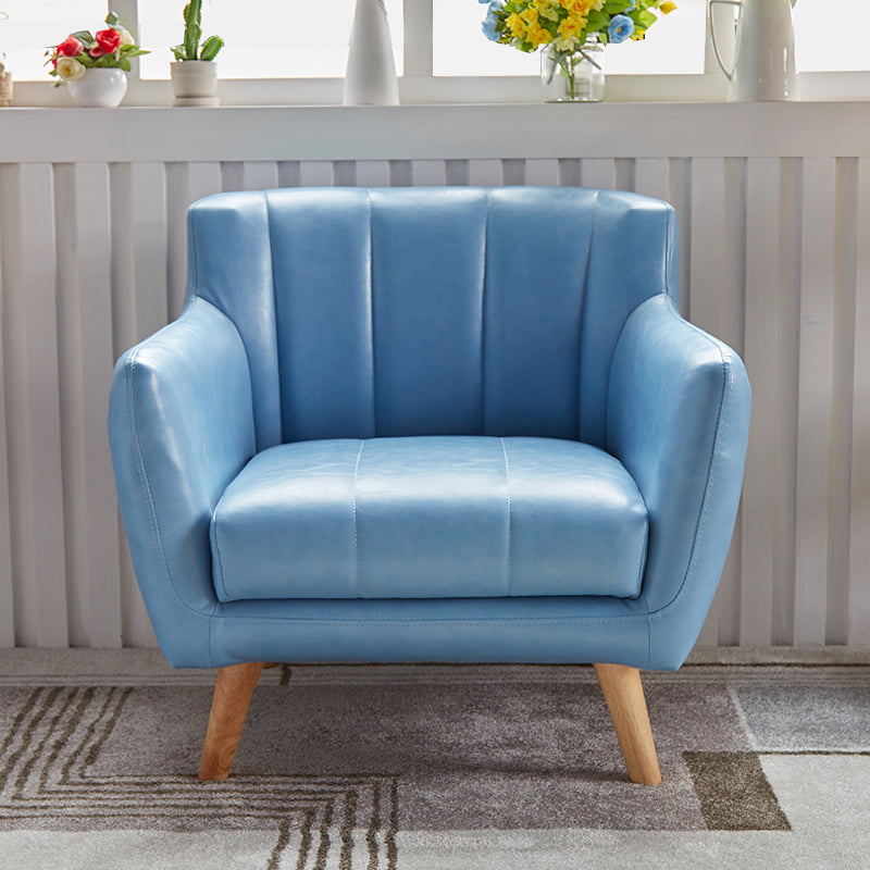 Modern Stain-Resistant Leather Sofa Square Arm Settee with Tight Back Blue Clearhalo 'furn' 'furn_sofas' 'Furniture' 'furniture_sofas' 'kitchen' 'kitchen_sofas' 'Living Room Furniture' 'Sofa' 'sofas' 4836297