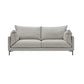 Modern Living Room Fabric Sofa Recessed Arm Loveseat with Black Legs Light Gray Faux Leather Clearhalo 'furn' 'furn_sofas' 'Furniture' 'furniture_sofas' 'kitchen' 'kitchen_sofas' 'Living Room Furniture' 'Sofa' 'sofas' 4836308