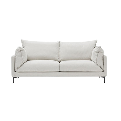 Modern Living Room Fabric Sofa Recessed Arm Loveseat with Black Legs White Cotton Clearhalo 'furn' 'furn_sofas' 'Furniture' 'furniture_sofas' 'kitchen' 'kitchen_sofas' 'Living Room Furniture' 'Sofa' 'sofas' 4836312