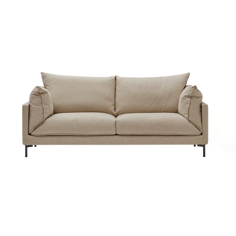 Modern Living Room Fabric Sofa Recessed Arm Loveseat with Black Legs Clearhalo 'furn' 'furn_sofas' 'Furniture' 'furniture_sofas' 'kitchen' 'kitchen_sofas' 'Living Room Furniture' 'Sofa' 'sofas' 4836314