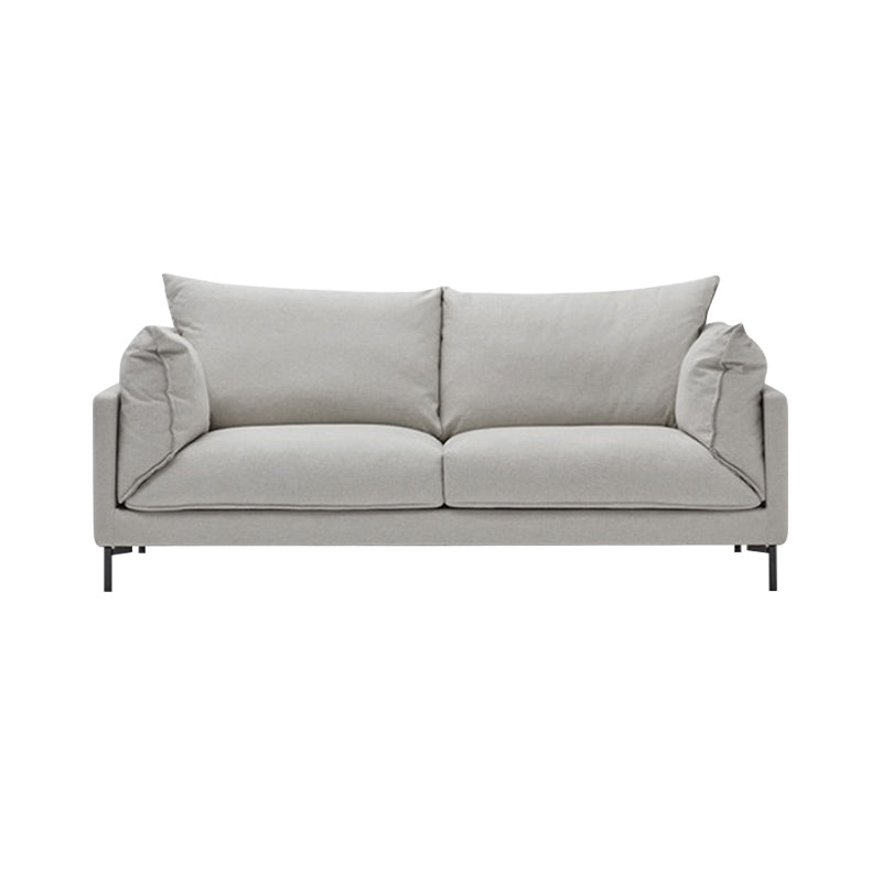 Modern Living Room Fabric Sofa Recessed Arm Loveseat with Black Legs Clearhalo 'furn' 'furn_sofas' 'Furniture' 'furniture_sofas' 'kitchen' 'kitchen_sofas' 'Living Room Furniture' 'Sofa' 'sofas' 4836315