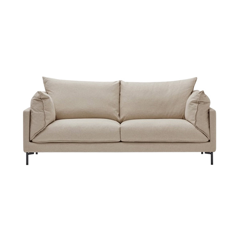 Modern Living Room Fabric Sofa Recessed Arm Loveseat with Black Legs Clearhalo 'furn' 'furn_sofas' 'Furniture' 'furniture_sofas' 'kitchen' 'kitchen_sofas' 'Living Room Furniture' 'Sofa' 'sofas' 4836316
