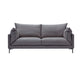 Modern Living Room Fabric Sofa Recessed Arm Loveseat with Black Legs Dark Gray Faux Leather Clearhalo 'furn' 'furn_sofas' 'Furniture' 'furniture_sofas' 'kitchen' 'kitchen_sofas' 'Living Room Furniture' 'Sofa' 'sofas' 4836318