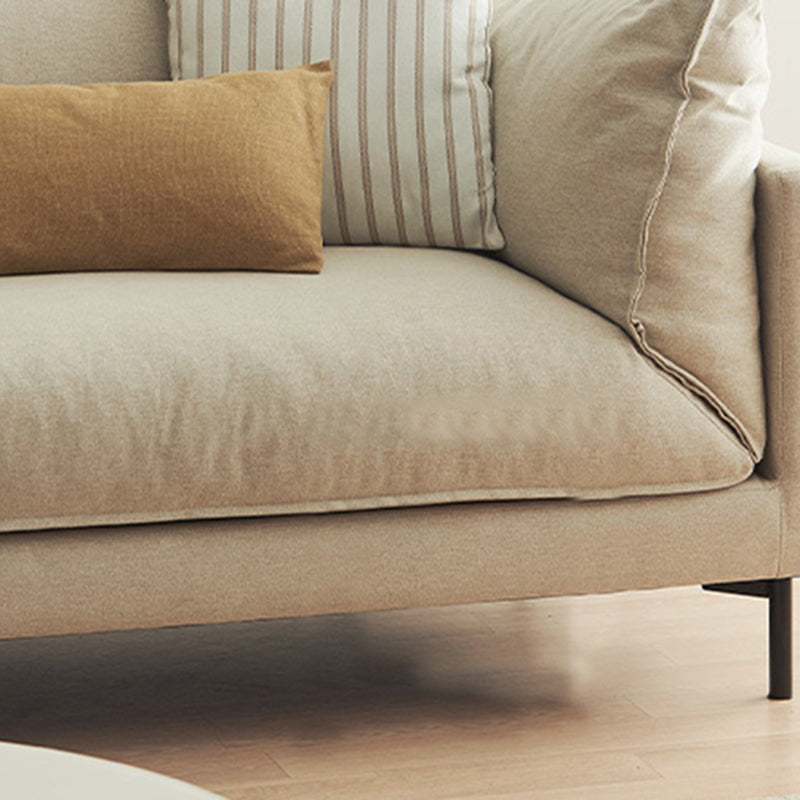 Modern Living Room Fabric Sofa Recessed Arm Loveseat with Black Legs Clearhalo 'furn' 'furn_sofas' 'Furniture' 'furniture_sofas' 'kitchen' 'kitchen_sofas' 'Living Room Furniture' 'Sofa' 'sofas' 4836319