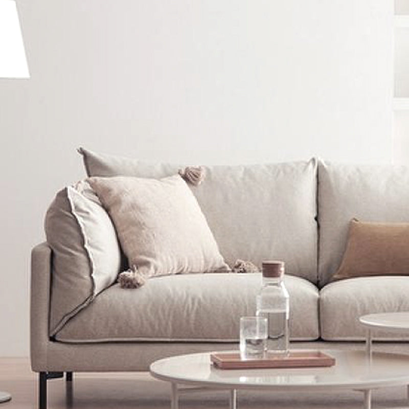 Modern Living Room Fabric Sofa Recessed Arm Loveseat with Black Legs Clearhalo 'furn' 'furn_sofas' 'Furniture' 'furniture_sofas' 'kitchen' 'kitchen_sofas' 'Living Room Furniture' 'Sofa' 'sofas' 4836320