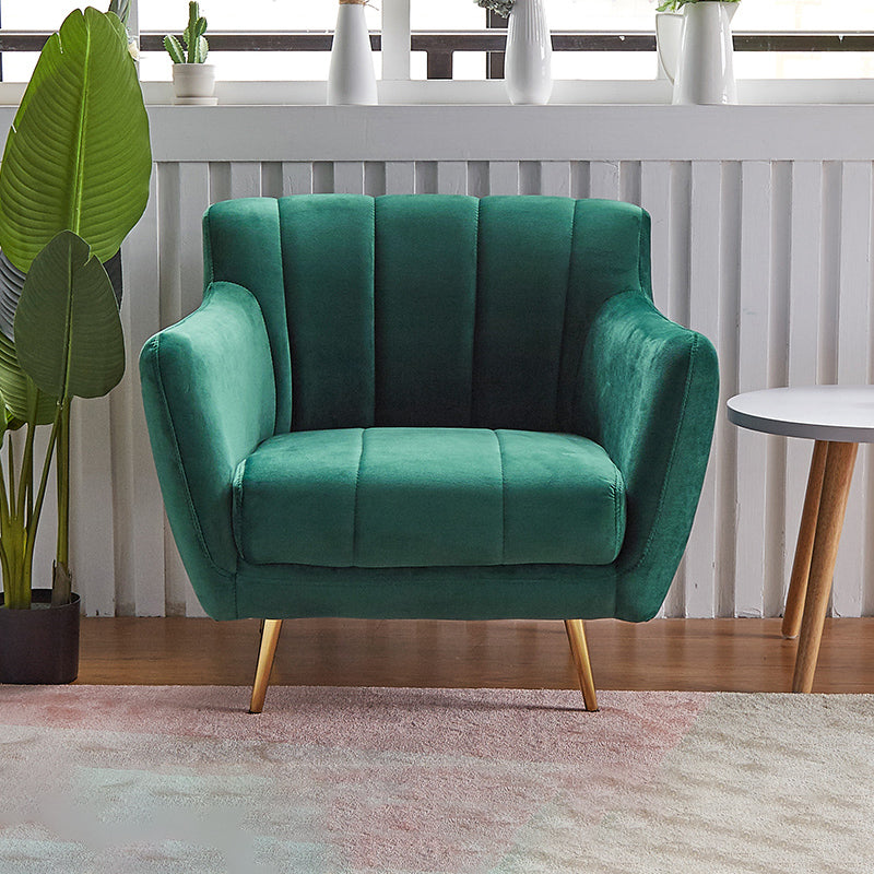 Contemporary Velvet Square Arm Sofa Green/Blue/Pink Settee with Tight Back 30"H x 33.5"L x 29.5"W Dark Green Clearhalo 'Furniture' 'kitchen' 'kitchen_sofas' 'Living Room Furniture' 'Sofa' 'sofas' 4836332