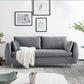 Contemporary Standard Sofa Square Arm Settee Couch with 2 Pillows Grey Velvet Clearhalo 'furn' 'furn_sofas' 'Furniture' 'furniture_sofas' 'kitchen' 'kitchen_sofas' 'Living Room Furniture' 'Sofa' 'sofas' 4836370
